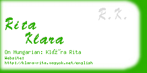 rita klara business card